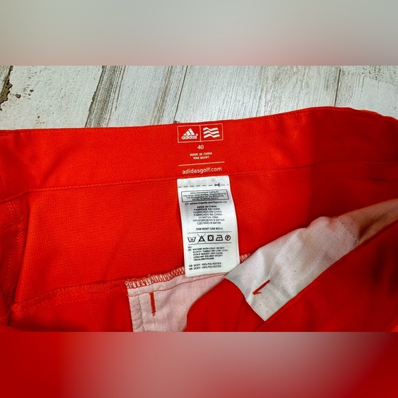 Adidas Golf Shorts Mens 40 Orange Performance Flat Front Casual - Picture 6 of 9